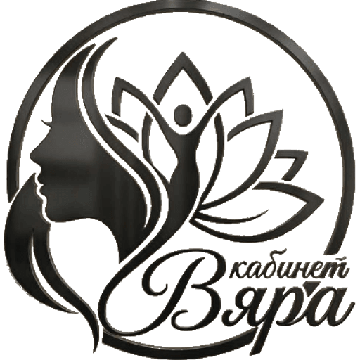 Kabinet Vyara logo: a woman's profile with a lotus flower inside a circle.